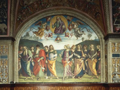 Heiliger Vater mit Propheten und Sibyllen von Pietro Perugino