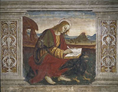 Johannes der Evangelist (Fresko) von Pietro Perugino