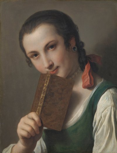 Eine junge Frau mit einem Buch von Pietro Antonio Rotari
