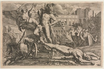 Achilles schleppt den Körper von Hector von Pietro Testa