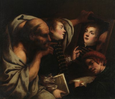 Sokrates und zwei Schüler von Pietro della Vecchia