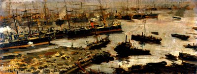 Hafen von Genua, Gemälde von Mariani von Pompeo Mariani