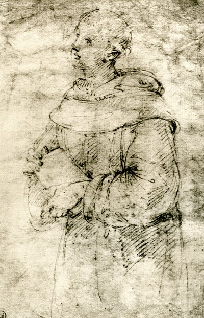 Studie eines Mönchs von Raffaello Sanzio Raphael