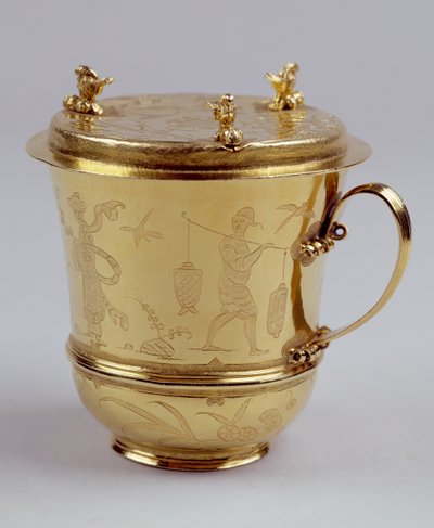 Goldene Schokoladentasse, ca. 1685 von Ralph Leake