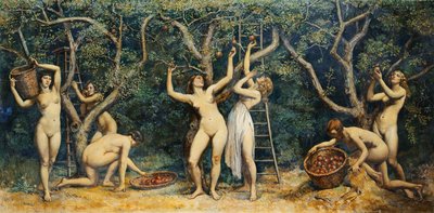 Nymphen sammeln Äpfel von Randolph Schwabe