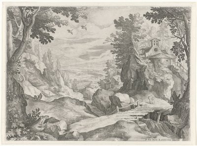 Landschaft mit einer Kapelle von Raphaël Sadeler (I)