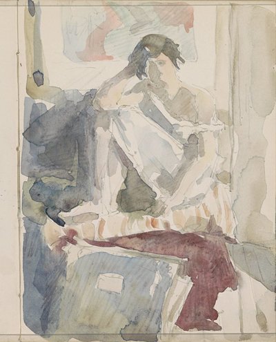Sitzende Frau in einem Interieur von Reijer Stolk