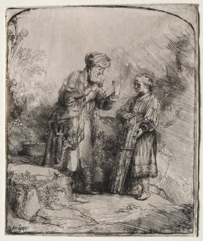 Abraham und Isaak, 1645 von Rembrandt van Rijn