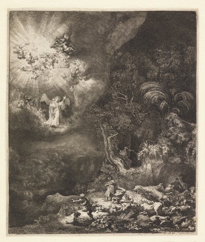 Verkündigung an die Hirten von Rembrandt van Rijn