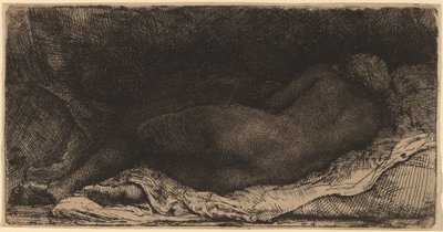 Schwarze Frau, die liegt von Rembrandt van Rijn