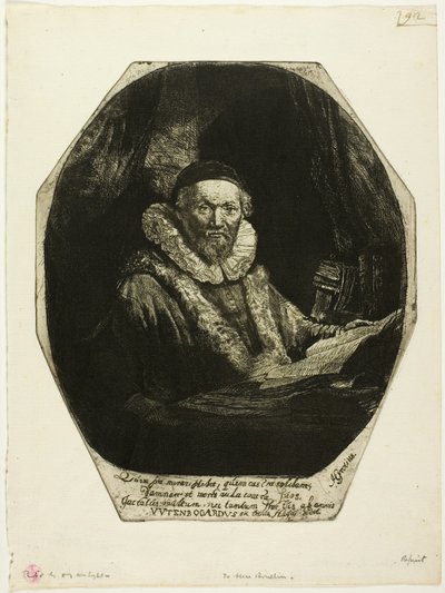 Jan Uytenbogaert von Rembrandt van Rijn
