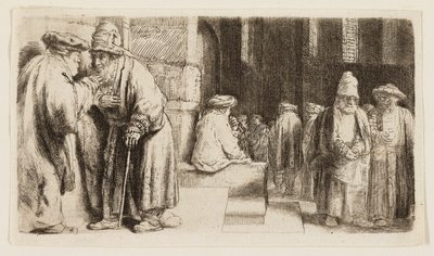 Juden in der Synagoge von Rembrandt van Rijn