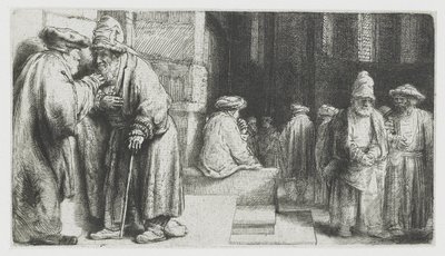 Juden in der Synagoge von Rembrandt van Rijn