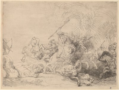 Die große Löwenjagd von Rembrandt van Rijn