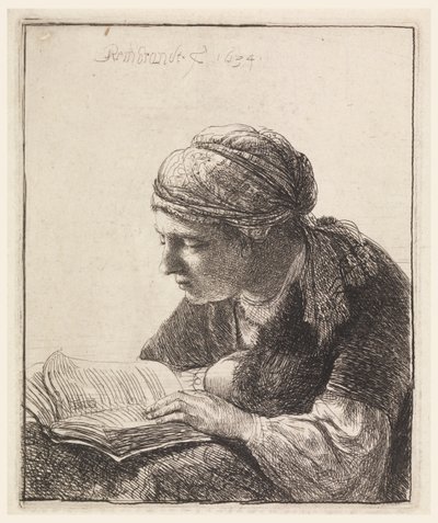 Frau beim Lesen von Rembrandt van Rijn