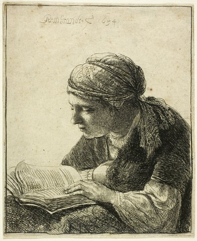 Frau beim Lesen von Rembrandt van Rijn