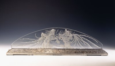 Deux Cavaliers; eine seltene Glasleuchte von Rene Jules Lalique