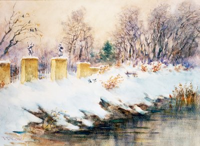 Schneefall auf dem Naviglio von Renzo Weiss