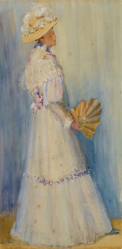 Dame mit einem Fächer von Rhoda Holmes Nicholls