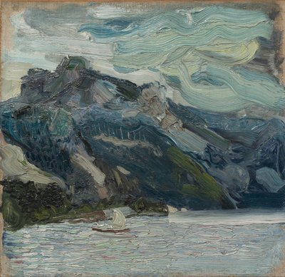 Traunsee mit Berg Schlafender Grieche, 1907 von Richard Gerstl