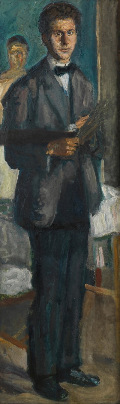 Selbstporträt mit einer Palette, 1906-1907 von Richard Gerstl