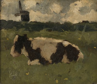 Ruhende Kuh mit einer Mühle von Richard Nicolaüs Roland Holst