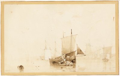 Boote in einem Hafen von Richard Parkes Bonington