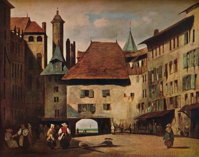 La Place du Molard, Genf, ca. 1830 von Richard Parkes Bonington