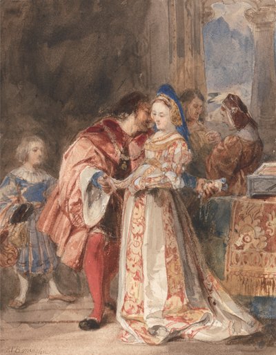 Portia und Bassanio von Richard Parkes Bonington