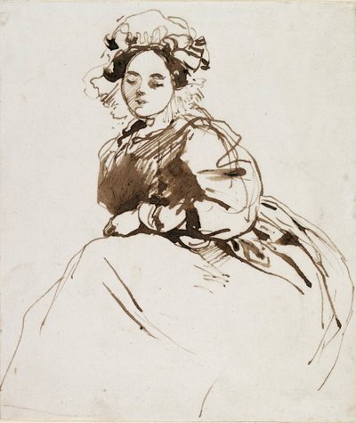 Studie einer sitzenden Frau, ca. 1820er Jahre von Richard Parkes Bonington