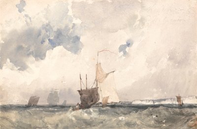 Schiffe in stürmischer See von Richard Parkes Bonington