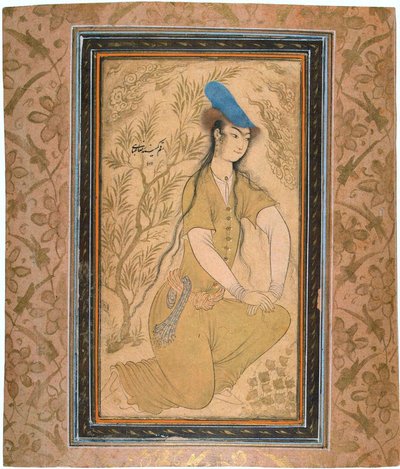 Mädchen mit Pelzhut, 1602 von Riza i Abbasi