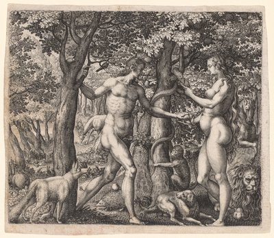 Adam und Eva, späte 1500er Jahre von Robert Boissard