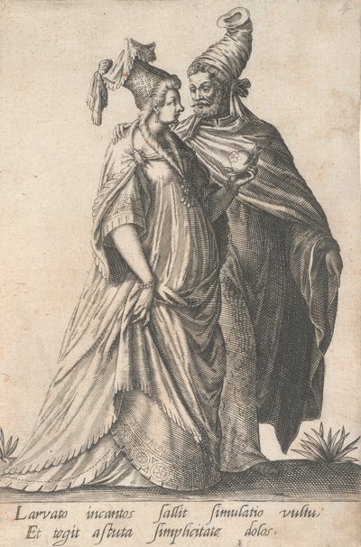 Spazierendes Paar, aus den Maskeraden von Robert Boissard