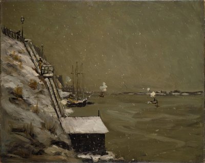 East River Ufer, Winter, 1900 von Robert Henri