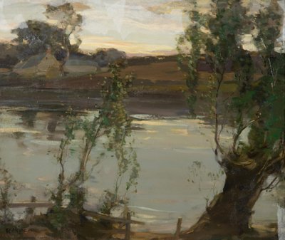 Ein ruhiger Teich, Abend von Robert Hope