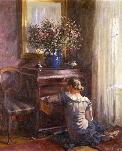 Eine Frau in einem Innenraum von Robert Panitzsch