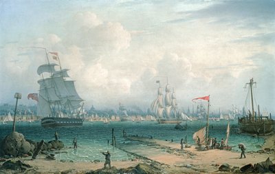 Blick auf Liverpool von Cheshire von Robert Salmon