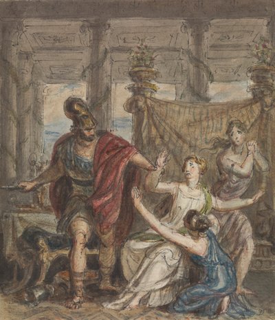 Studie eines Soldaten, der eine Frau angreift von Robert Smirke