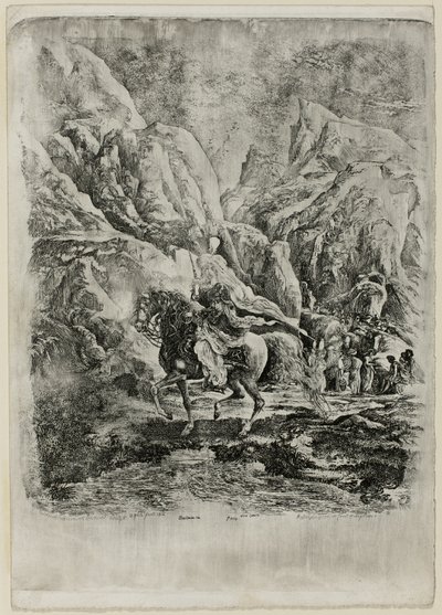 Orientalischer Reiter in den Bergen von Rodolphe Bresdin