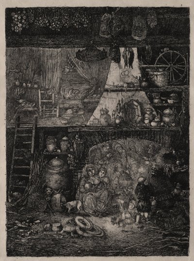 Bauerninterieur in der Haute-Garonne von Rodolphe Bresdin