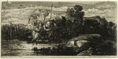 Die Heilige Familie mit Stange von Rodolphe Bresdin