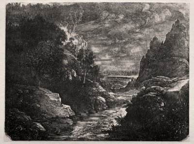 Der Bergbach, 1871 von Rodolphe Bresdin