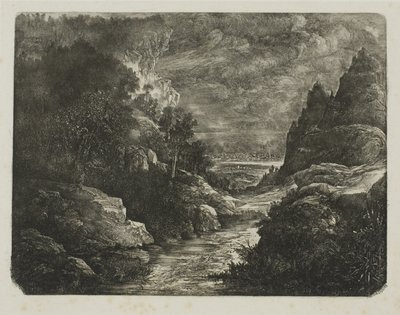 Der Bach in der Schlucht von Rodolphe Bresdin