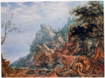 St. Hieronymus in einer felsigen Landschaft, ca. 1596-1639 von Roelandt Savery