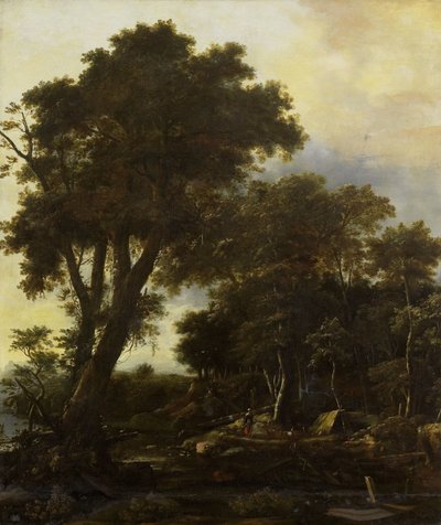 Waldlandschaft mit Unterstand von Roelant Roghman