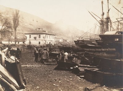 Landeplatz, Ordnance Wharf, Balaklava, 1855 von Roger Fenton