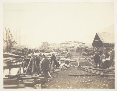 Landeplatz, Eisenbahnlager, Balaklawa von Roger Fenton