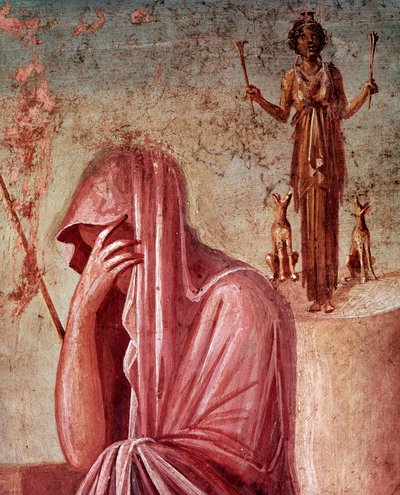 Agamemnon im Opfer der Iphigenie (Fresko) von Roman