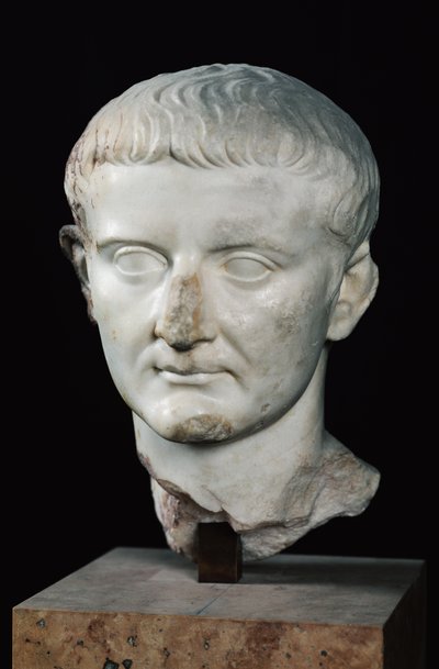 Kopf von Tiberius (ca. 42 v. Chr.-37 n. Chr.) von Roman